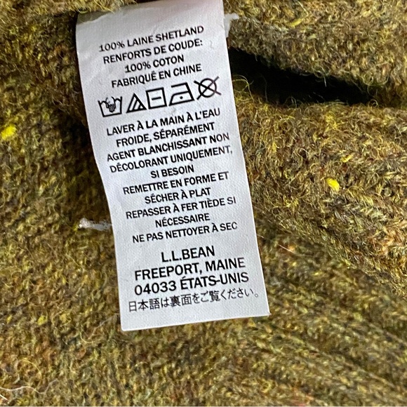 L.L. Bean Shetland Wool Quarter Zip Sweater Large - Picture 8 of 8